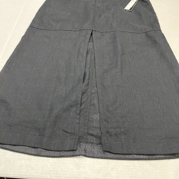 Nicole Miller Skirt‎ Womens XL Black Linen Midi High Slit Capsule Minimalist - Picture 4 of 12
